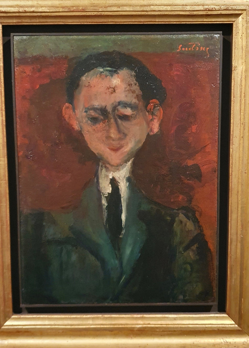 Porträt eines Mannes mit schwarzer Krawatte - Chaim Soutine