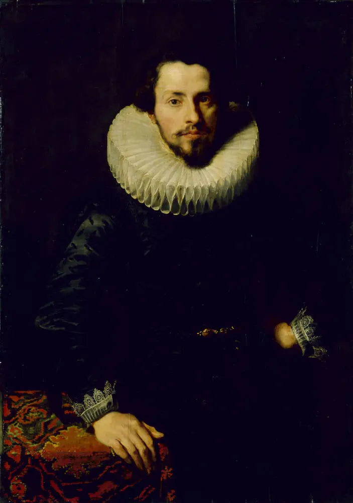 Portrait eines Mannes an einem Tisch - Antoine van Dyck