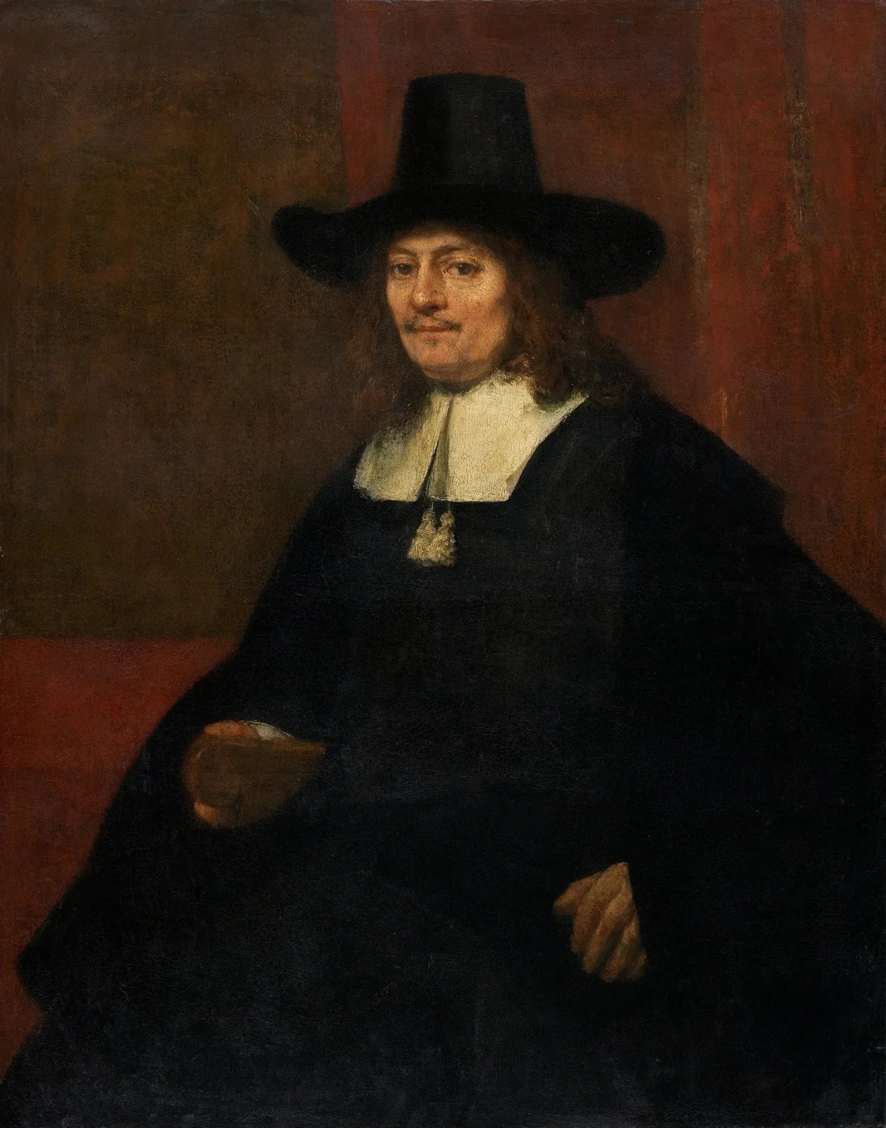 Portrait d'un homme au chapeau haut de forme - Rembrandt image 1 reproduction de peinture à l’huile