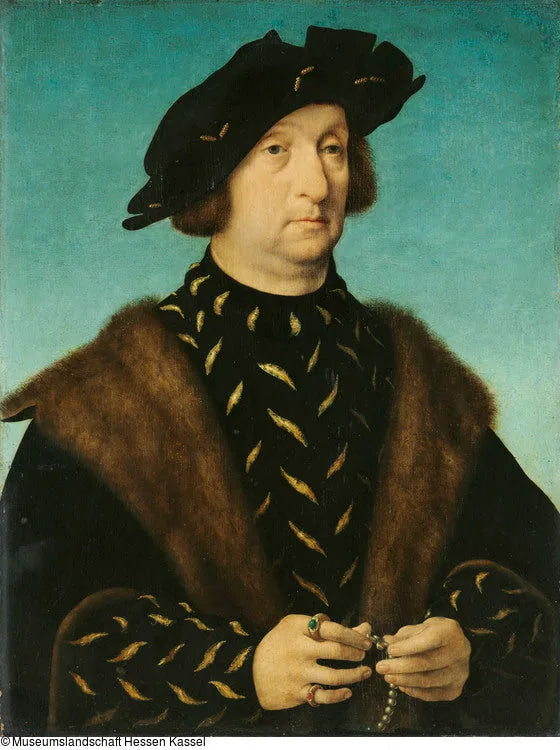 Porträt eines Mannes mit einem Rosenkranz - Joos van Cleve