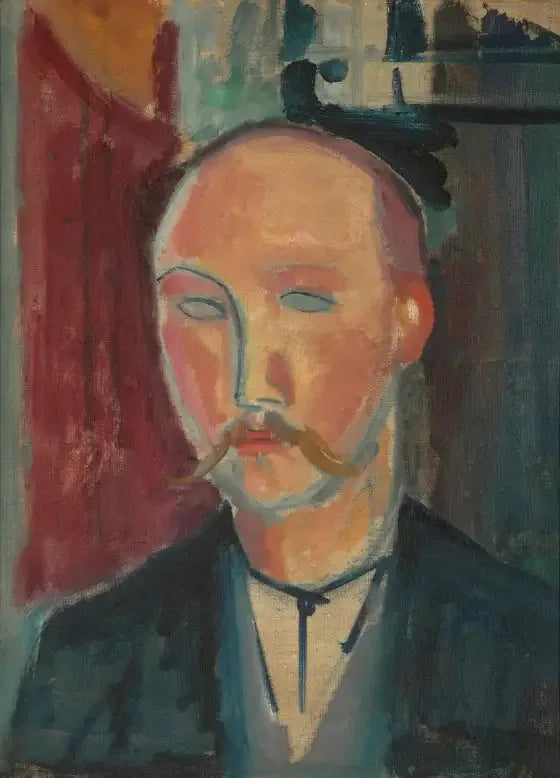 Porträt eines Mannes mit Schnurrbart - Amedeo Modigliani