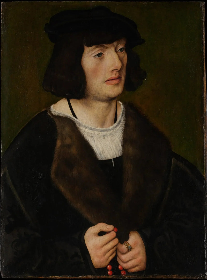Porträt eines Mannes mit einem Rosenkranz - Lucas Cranach der Ältere
