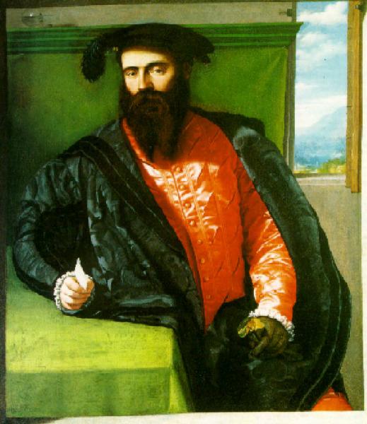 Portrait d'un homme avec une lettre - Alessandro Bonvicino image 1 copie peinte à la main à l’huile