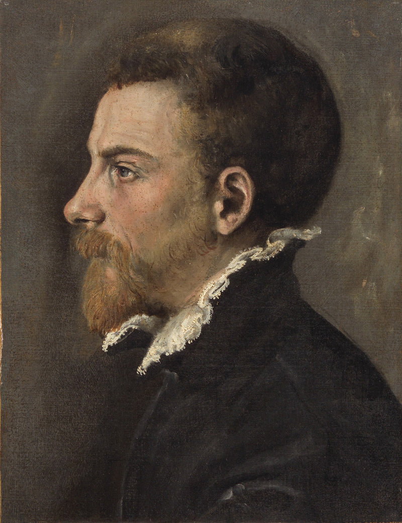 Porträt eines bärtigen Mannes in Profil - Annibale Carracci