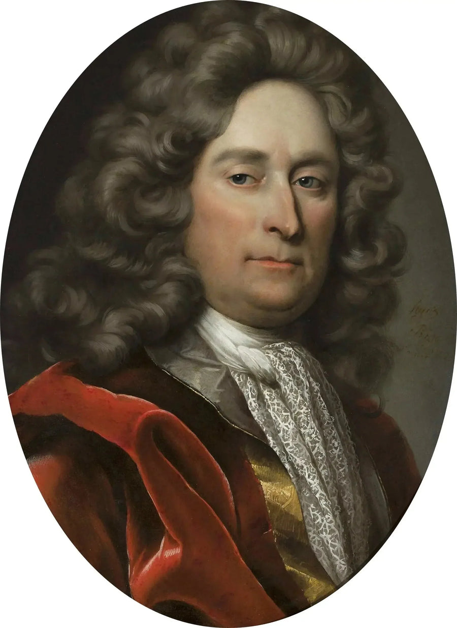 Porträt eines Mannes mit grauer Perücke. - Hyacinthe Rigaud