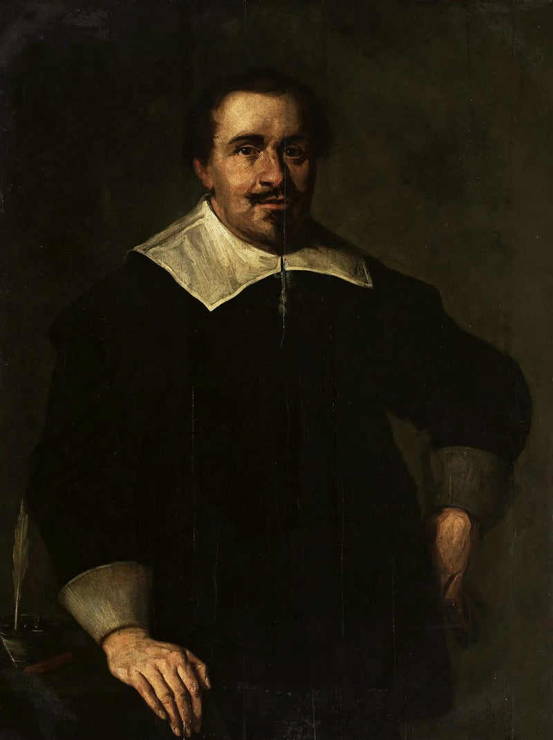 Porträt eines Mannes im Alter von 39 Jahren mit einem Tintenfass. - Frans Hals