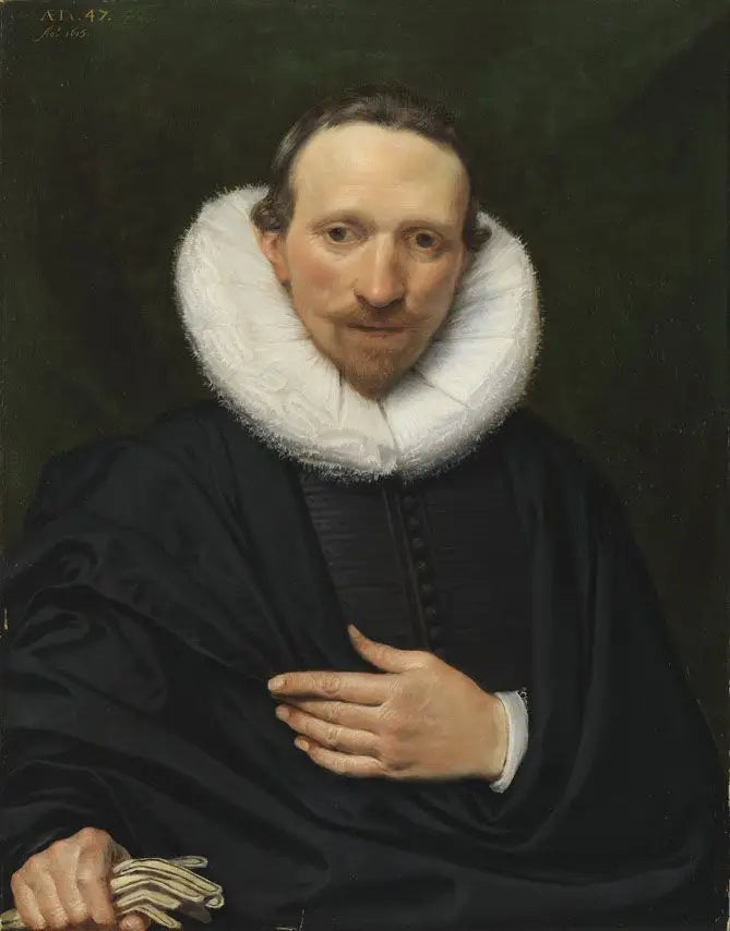 Portrait eines Mannes im Alter von 47 Jahren mit einem spitzen Bart, einem Handschuh in der rechten Hand - Frans Pourbus der Jüngere