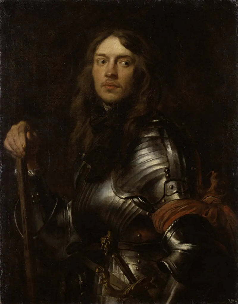Portrait eines Mannes in Rüstung mit rotem Schal - Antoine van Dyck