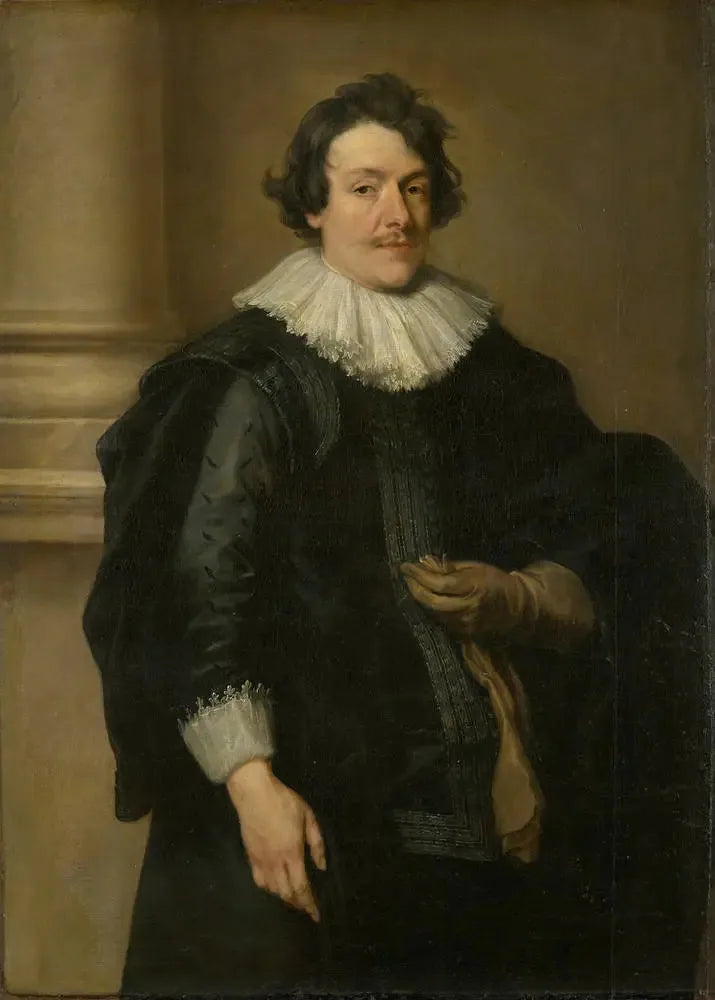 Portrait eines Mannes in Schwarz vor einer Säule - Antoine van Dyck