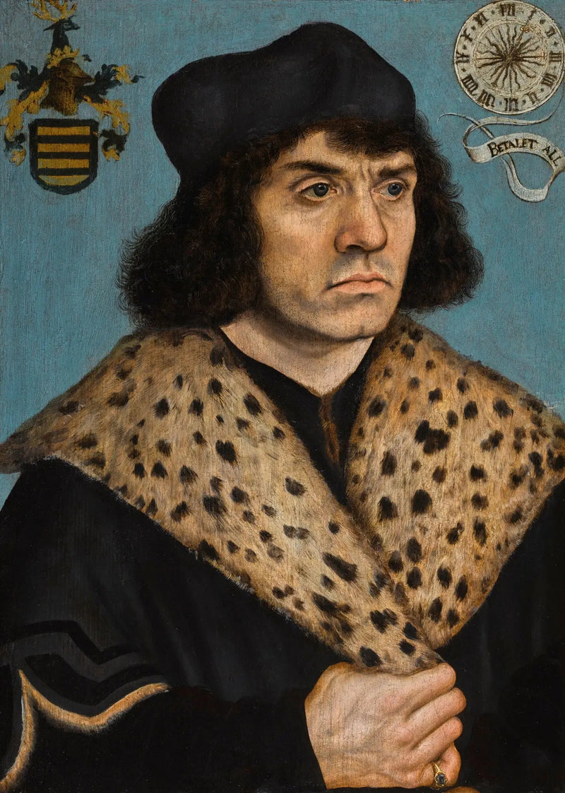 Porträt eines unbekannten Mannes mit einem gefleckten Pelzkragen - Lucas Cranach der Ältere