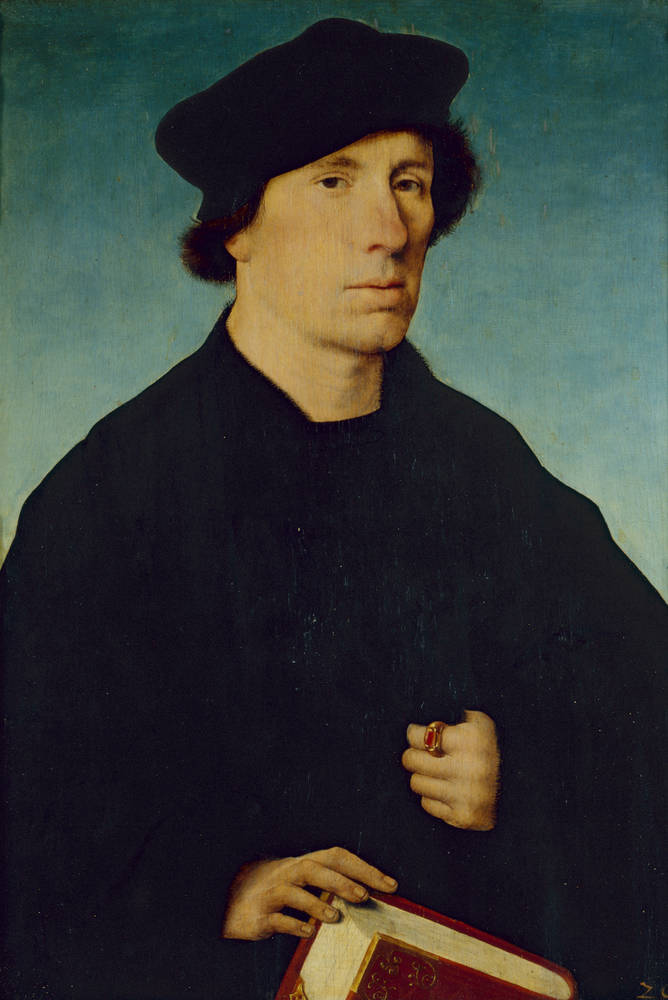 Porträt eines bärtlosen Mannes - Joos van Cleve