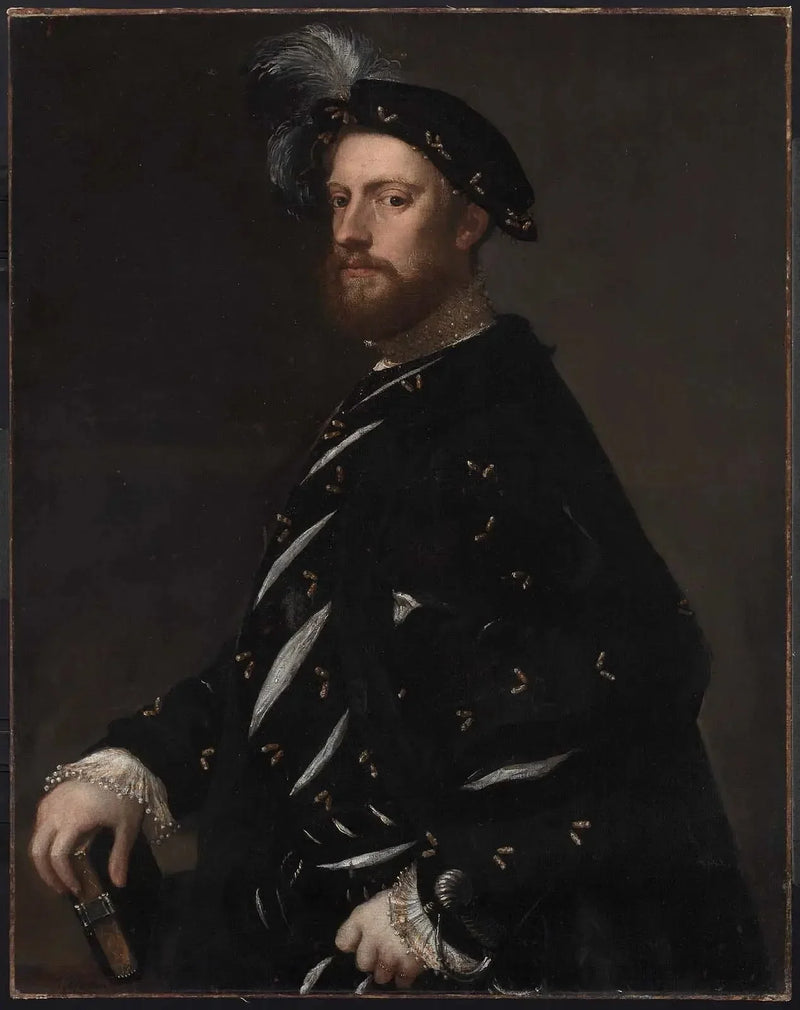 Portrait eines Mannes, der ein Buch hält - Titian