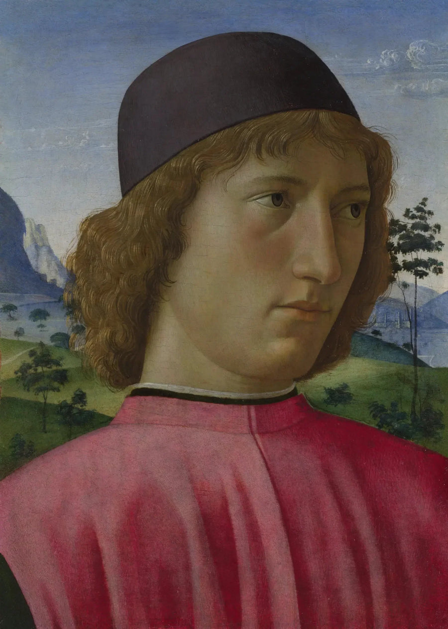 Porträt eines jungen Mannes in Rot - Domenico Ghirlandaio