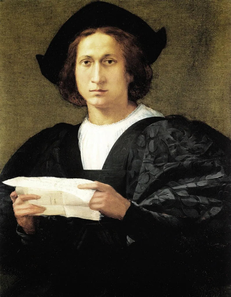 Porträt eines jungen Mannes, der einen Brief hält - Rosso Fiorentino