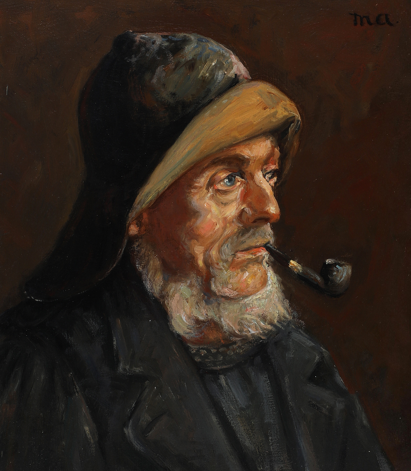 Porträt eines Fischers. 35 x 31 cm. – Michael Peter Ancher
