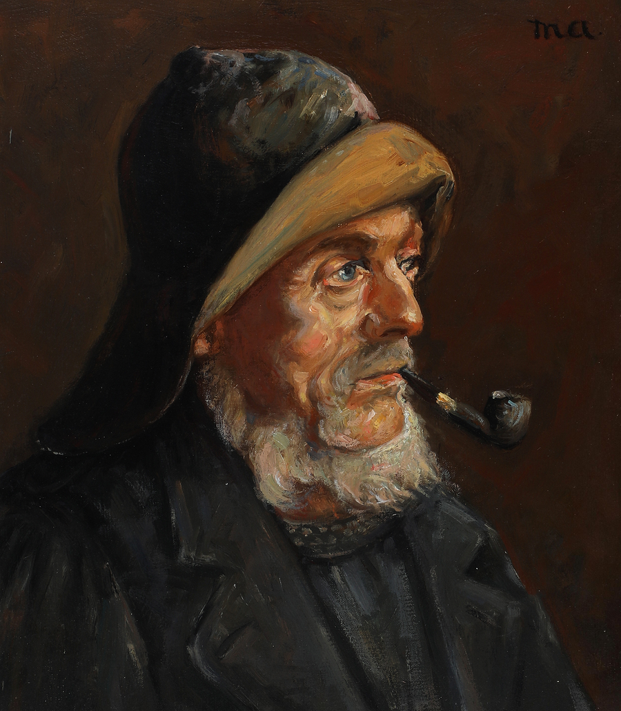 Porträt eines Fischers. 35 x 31 cm. – Michael Peter Ancher