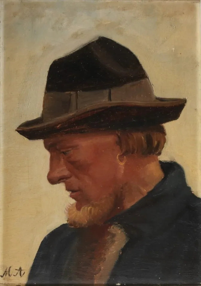Porträt eines Fischers mit weichem Hut. – Michael Peter Ancher