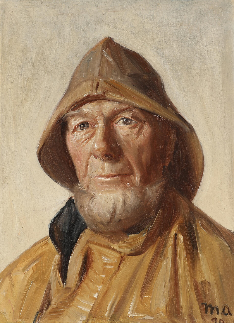 Porträt eines Fischers aus Skagen. 1890. - Michael Peter Ancher