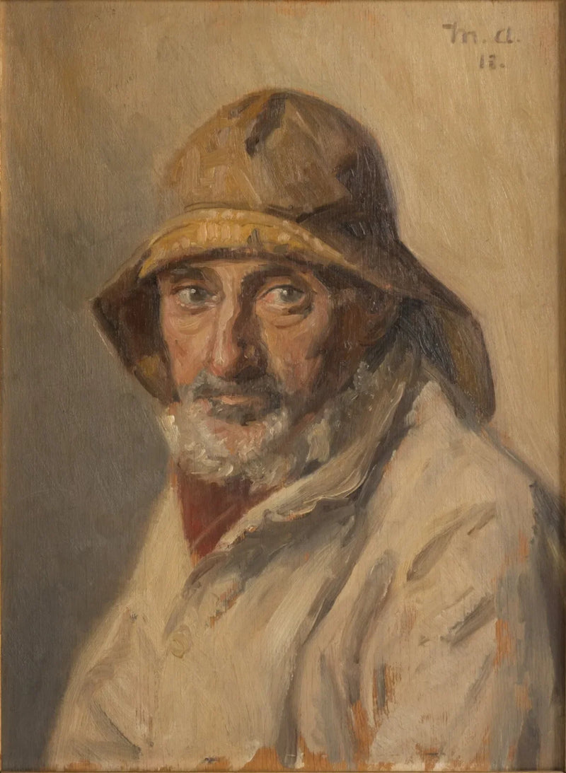 Porträt eines Fischers in Ölzeug. – Michael Peter Ancher