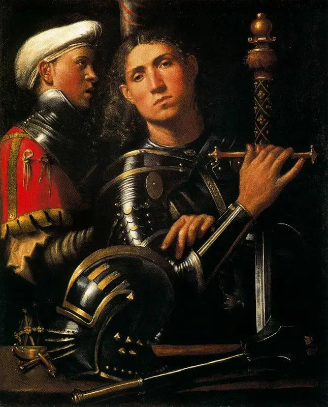Porträt eines Soldaten mit seinem Knappe - Giorgione