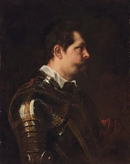 Portrait d'un soldat italien inconnu - Antoine van Dyck image 1 copie de tableau peinte à la main