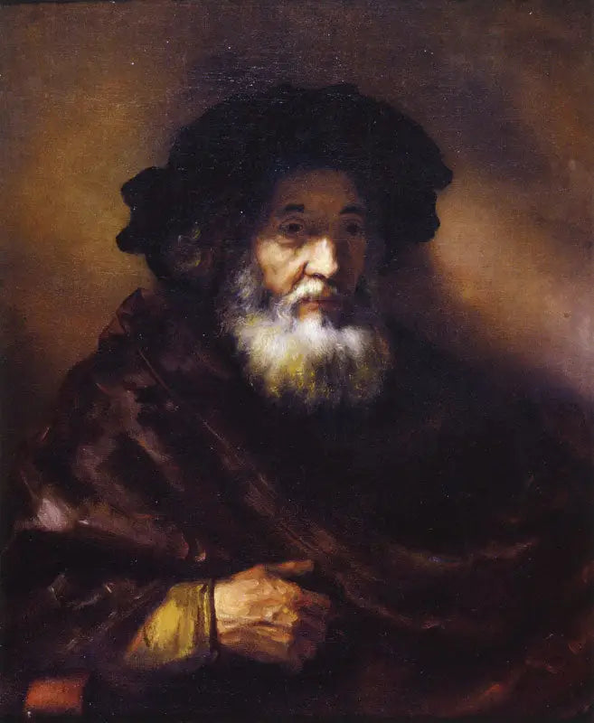 Portrait d'un vieil homme en cape - Rembrandt image 1 reproduction de peinture à l’huile