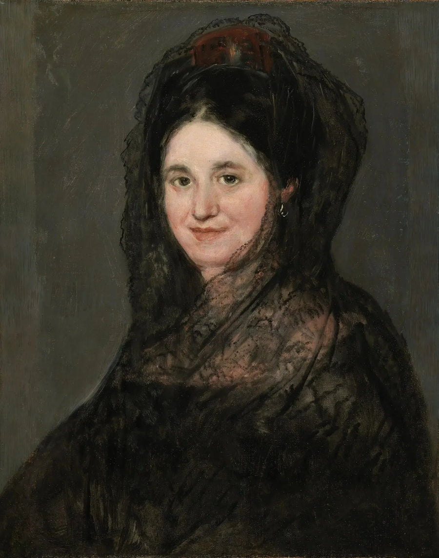 Porträt einer Dame mit schwarzem Schleier - Francisco de Goya