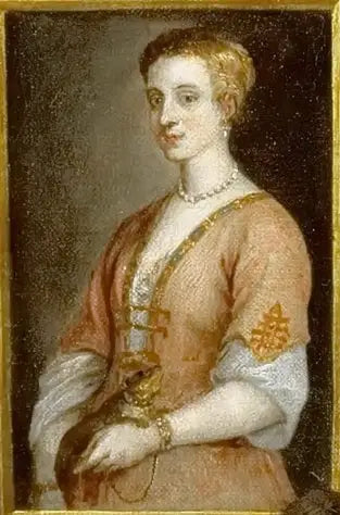 Portrait einer Dame mit einem Haustier, das an einer Kette an ihrem Handgelenk befestigt ist - David Teniers der Jüngere