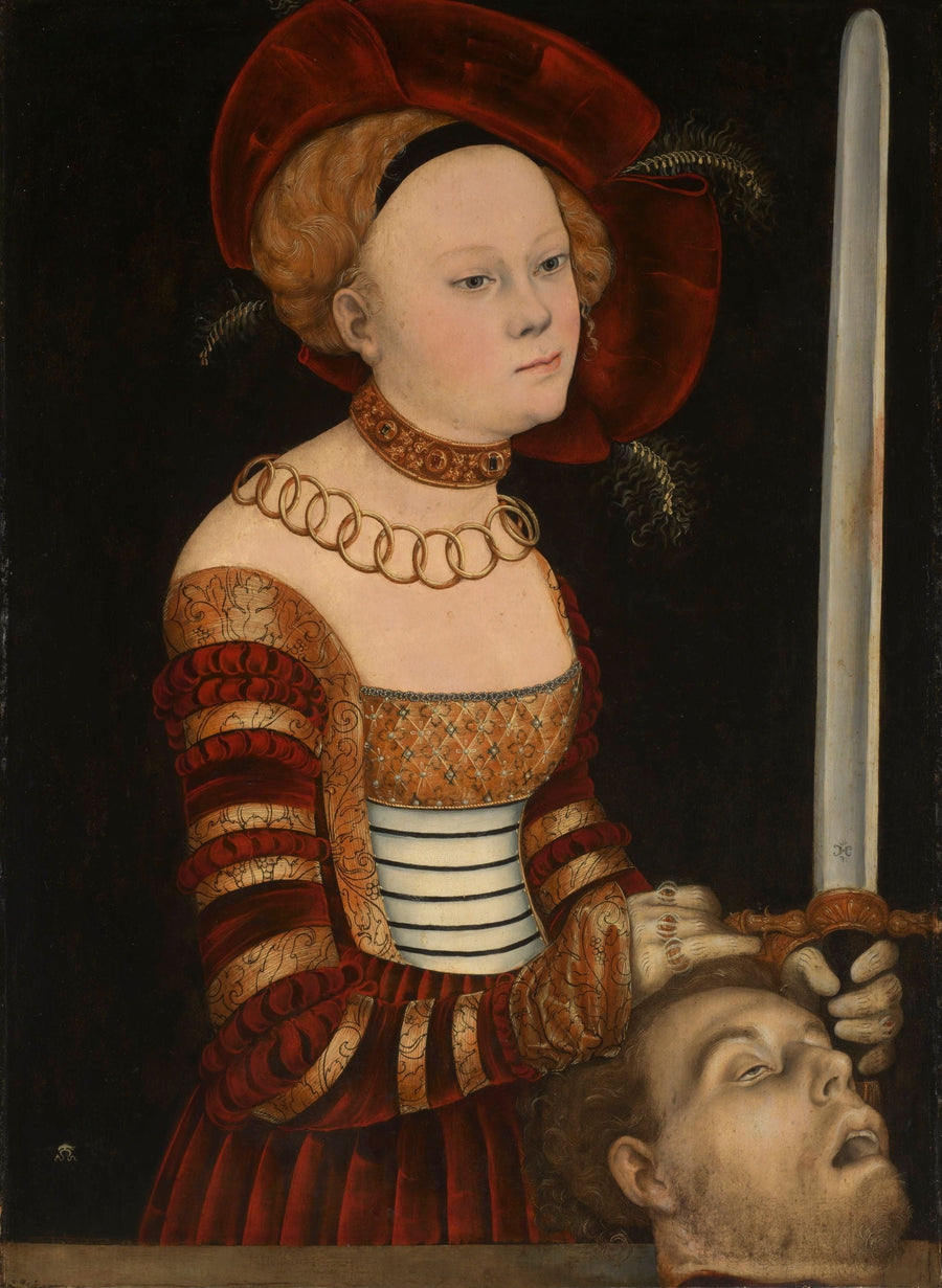 Porträt einer Dame am sächsischen Hof als Judith mit dem Kopf des Holofernes - Lucas Cranach der Ältere