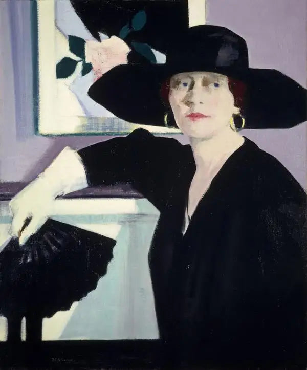 Portrait einer Dame in Schwarz - Francis Cadell