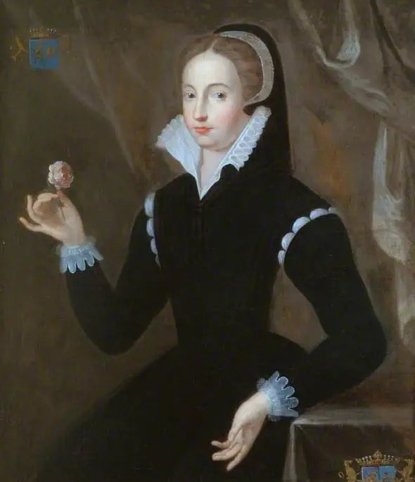 Portrait einer Dame in schwarzem Kleid mit Marie Stuart-Frisur - François Clouet