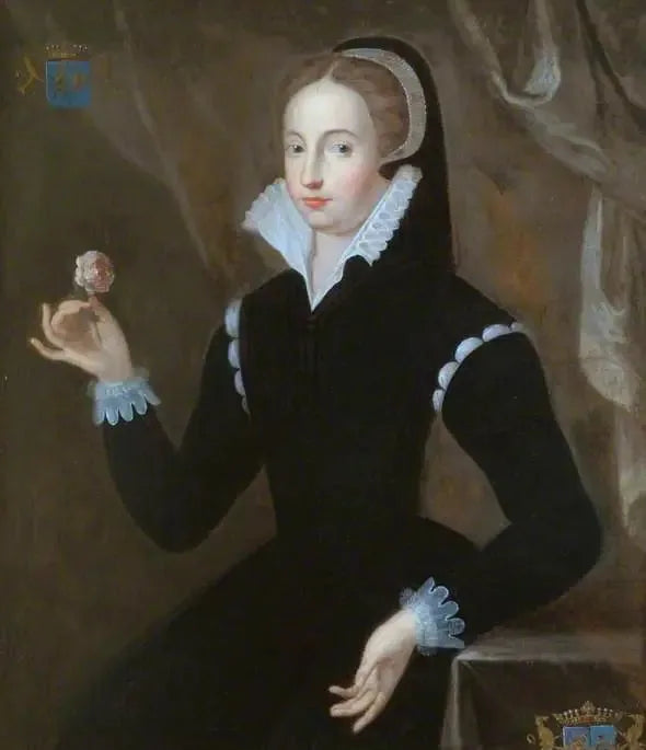 Portrait einer Dame in schwarzem Kleid mit Marie Stuart-Frisur - François Clouet