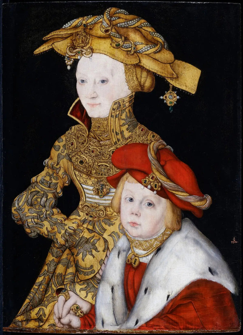 Porträt einer Dame und ihres Sohnes - Lucas Cranach der Ältere