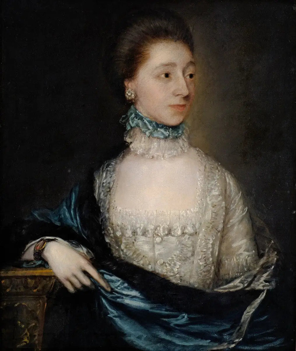 Portrait d'une dame inconnue au manteau bleu - Thomas Gainsborough image 1 tableau peint à l’huile sur toile