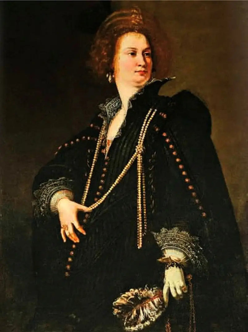 Portrait einer Dame, die einen Fächer hält - Artemisia Gentileschi