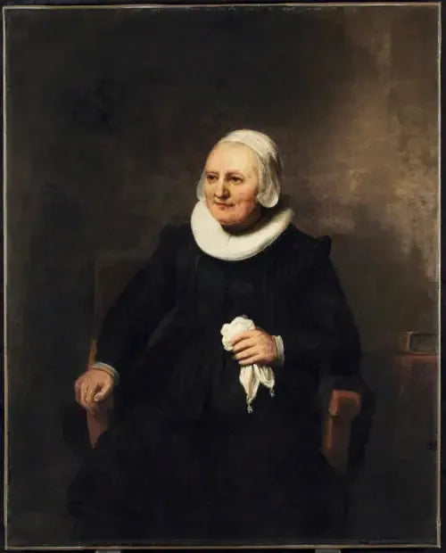 Portrait d'une femme assise avec un mouchoir - Rembrandt image 1 reproduction de peinture à l’huile
