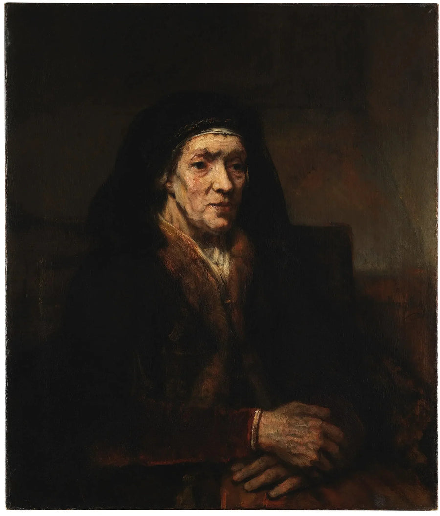 Porträt einer sitzenden Frau mit gefalteten Händen - Rembrandt