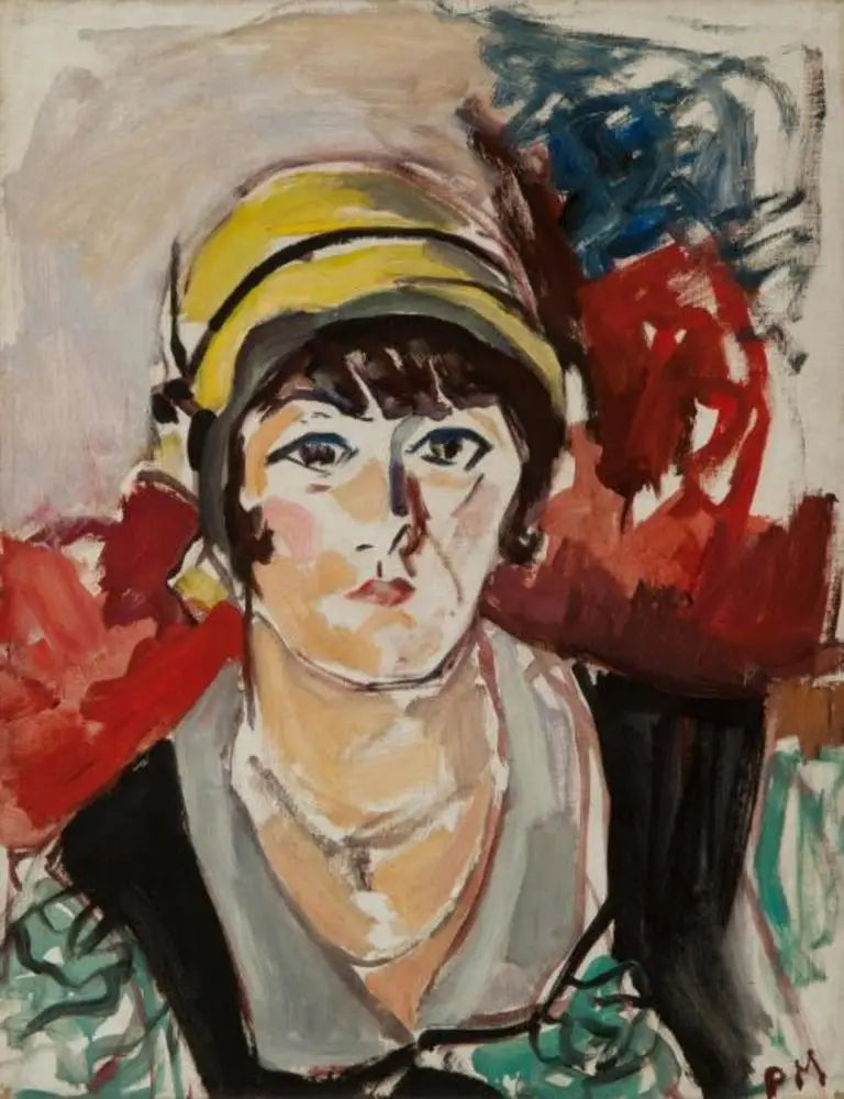 Porträt einer Frau mit gelbem Hut - Piet Mondrian