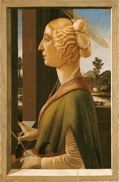 Portrait d'une femme (aux attributs de sainte Catherine d'Alexandrie) - Sandro Botticelli image 1 tableau peint à l’huile sur toile