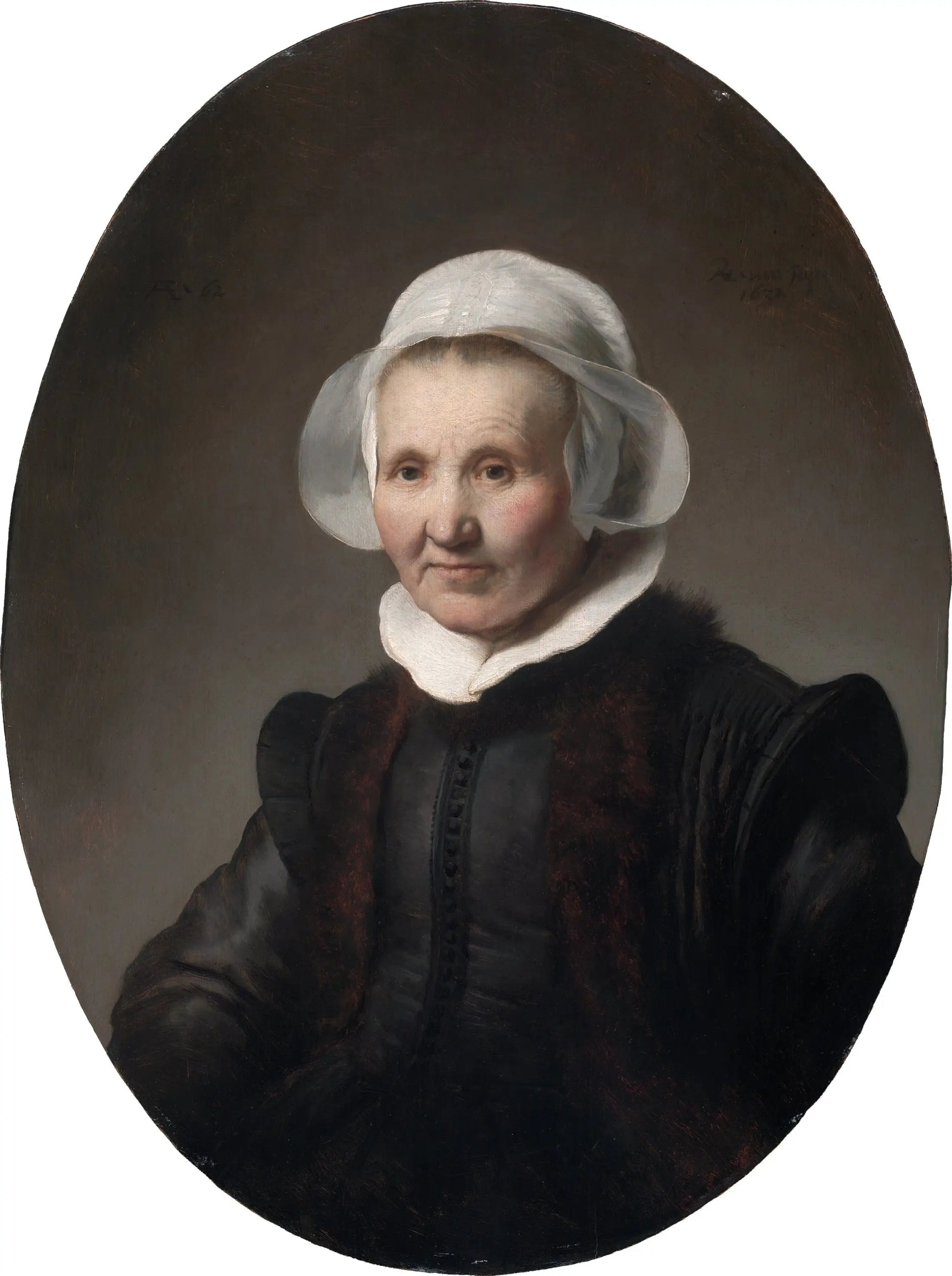 Portrait d'une femme de 62 ans, peut-être Aeltje Pietersdr Uylenburgh - Rembrandt image 1 copie peinte à la main à l’huile