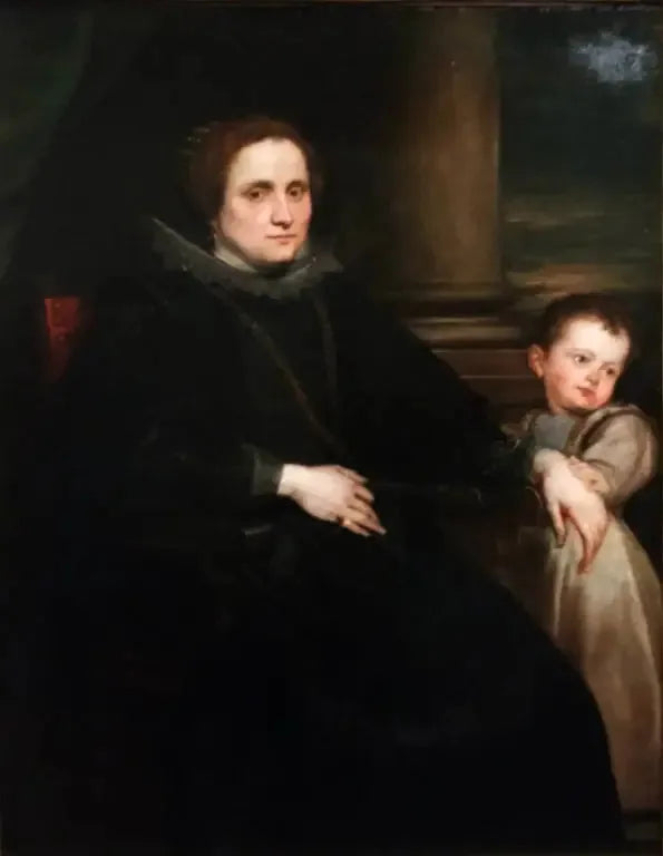 Portrait einer Frau aus Genua mit einem Kind - Antoine van Dyck
