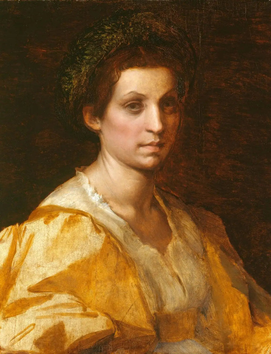 Porträt einer Frau in Gelb - Andrea del Sarto