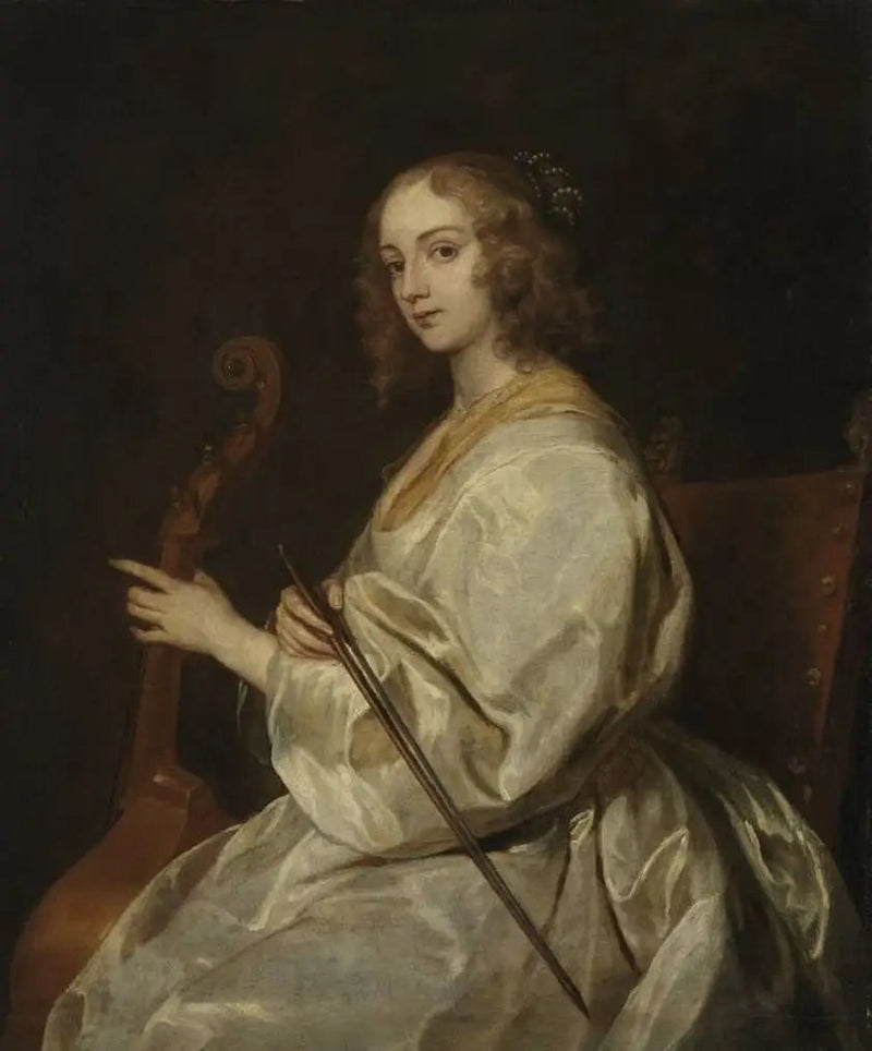 Porträt einer Frau, die Viola da Gamba spielt, früher identifiziert als Margaret Lemon - Antoine van Dyck