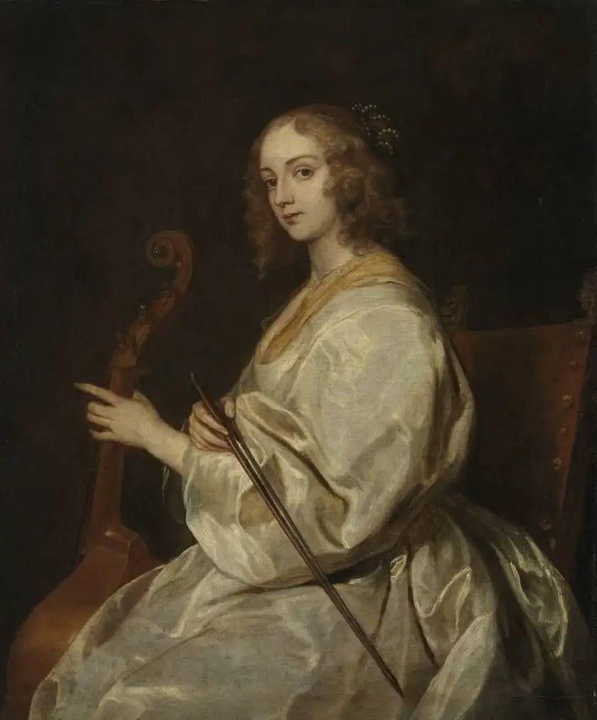 Porträt einer Frau, die Viola da Gamba spielt, früher identifiziert als Margaret Lemon - Antoine van Dyck