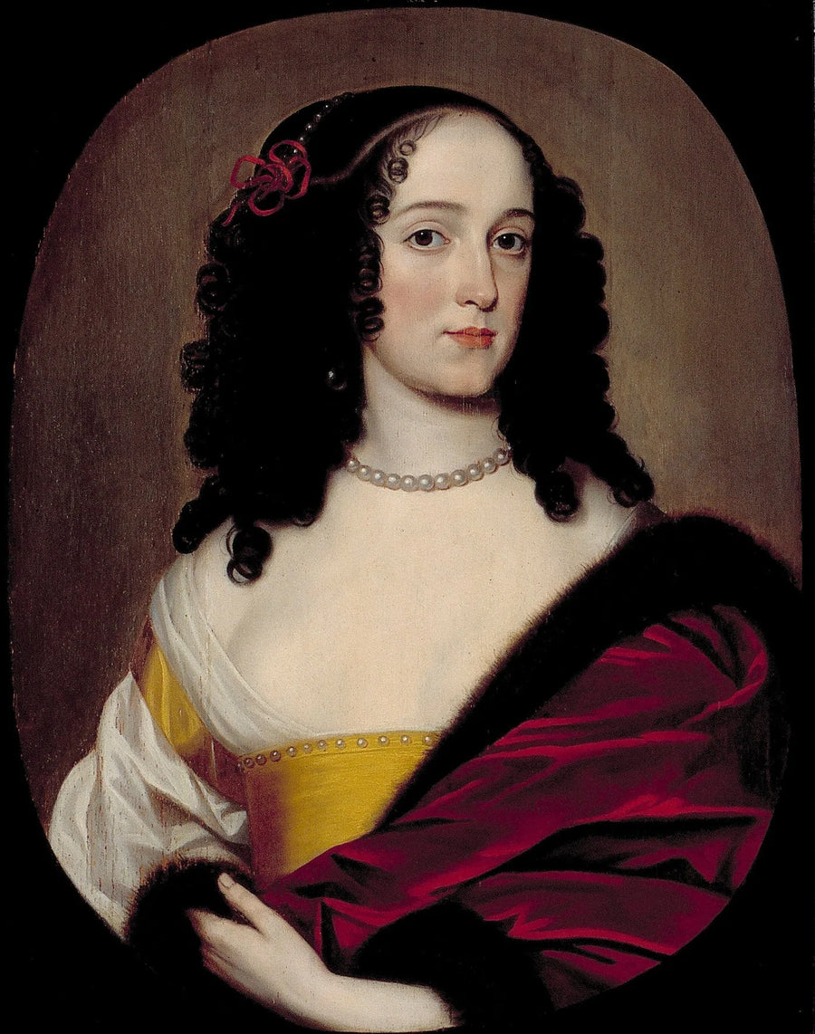 Porträt einer Frau, möglicherweise Anna Trajectina van Brederode (1625/26-1672), Ehefrau von George Hermann Reinhard, Graf von Wied - Gerrit van Honthorst