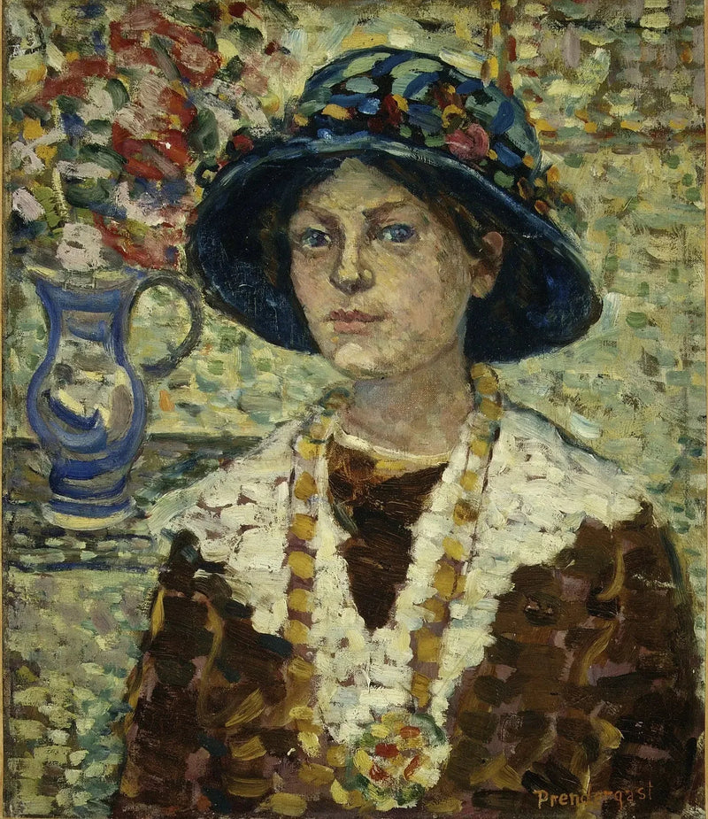 Portrait eines Mädchens mit Blumen - Maurice Prendergast