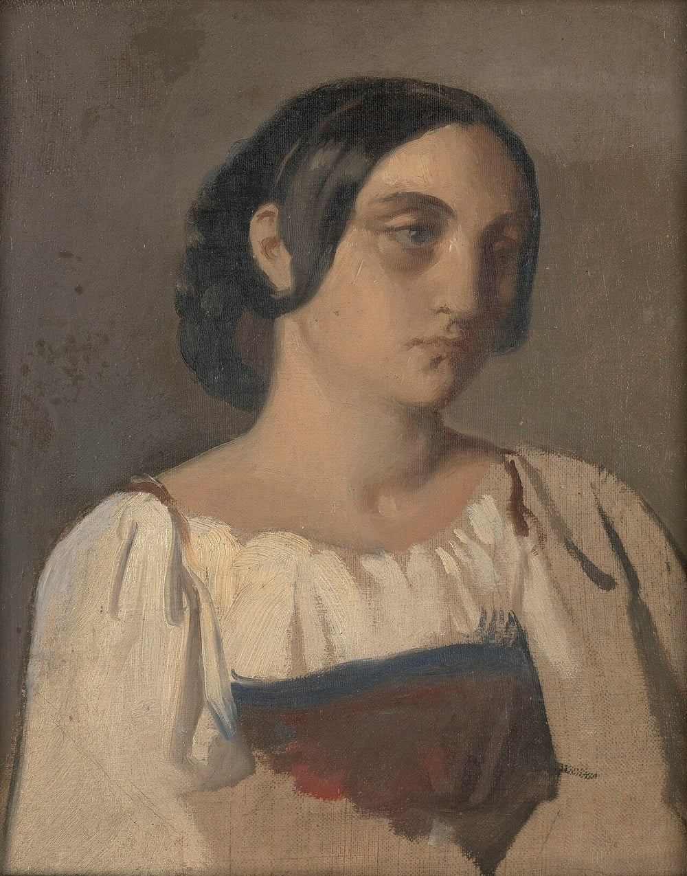 Portrait d’une Italienne - Théodore Chassériau image 1 reproduction de peinture à l’huile