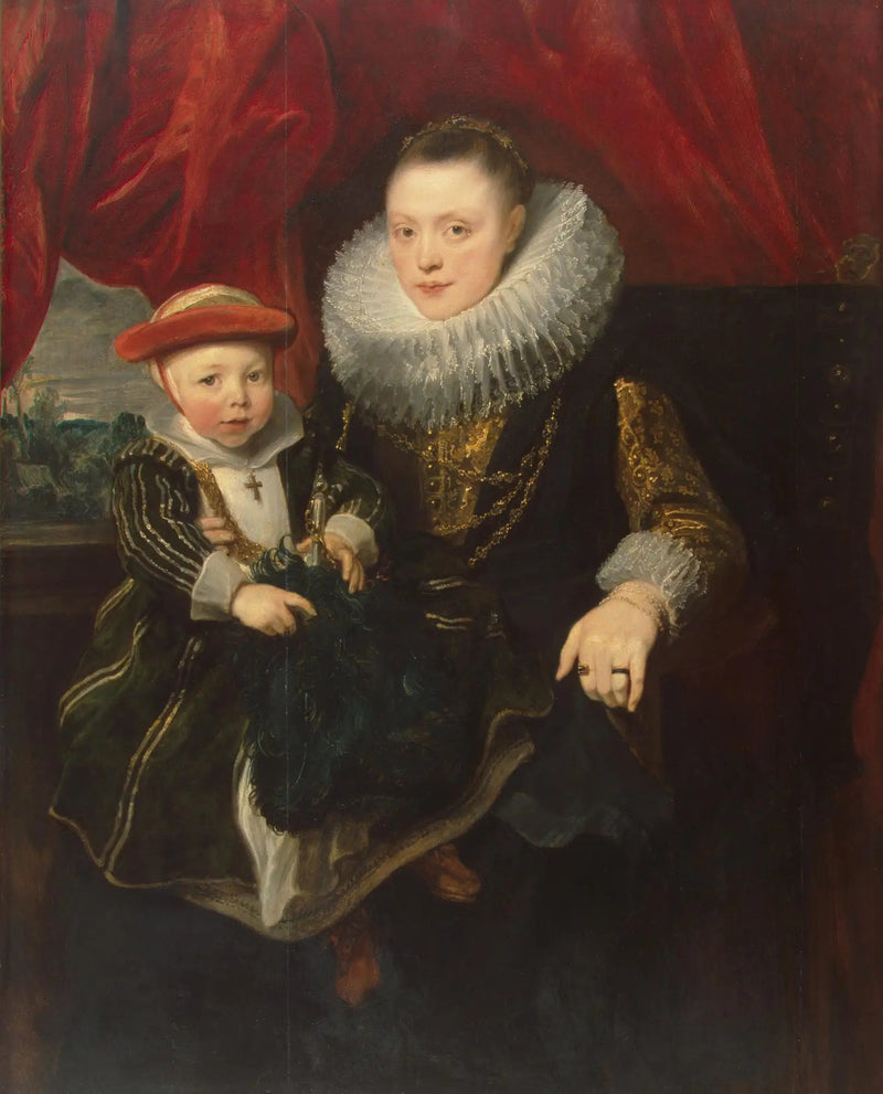 Portrait einer jungen Frau mit einem Kind - Antoine van Dyck