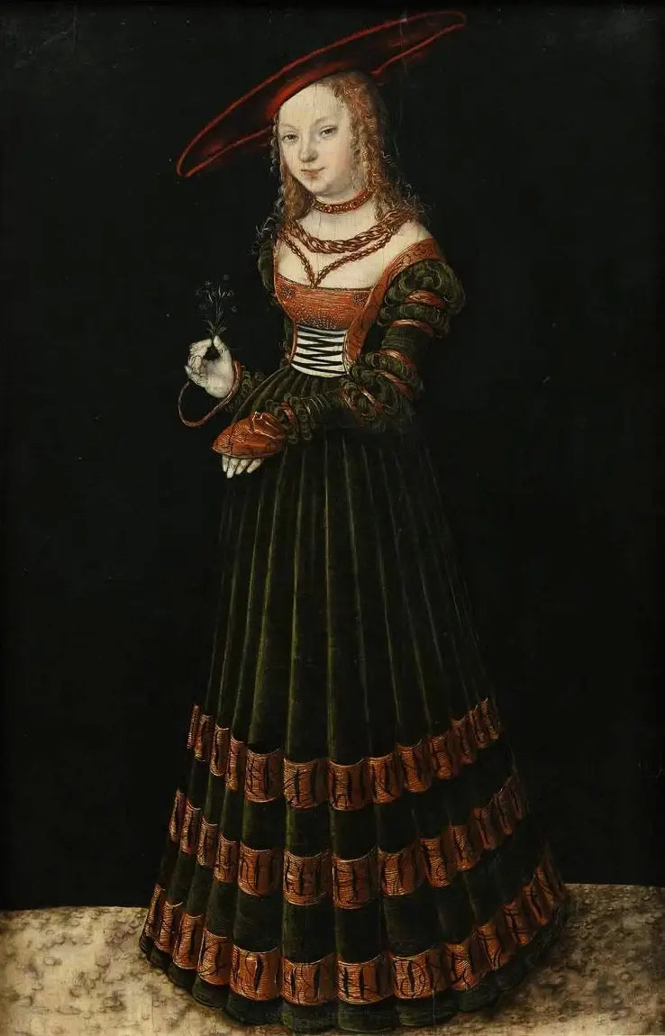 Porträt eines jungen Mädchens mit Nelke (Die Prinzessin) - Lucas Cranach der Ältere