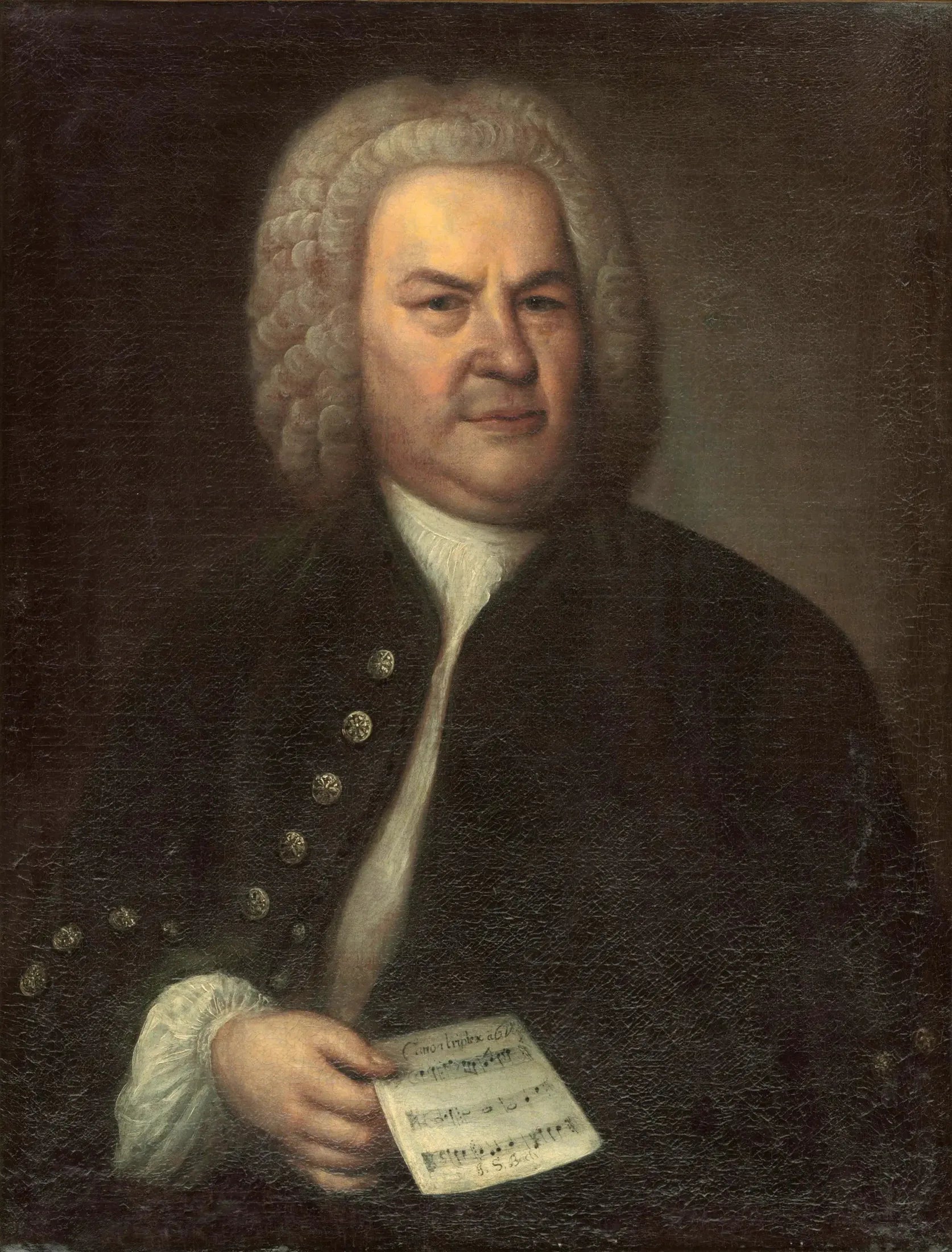 Portrait de Bach - Elias Gottlob Haussmann image 1 copie de tableau peinte à la main
